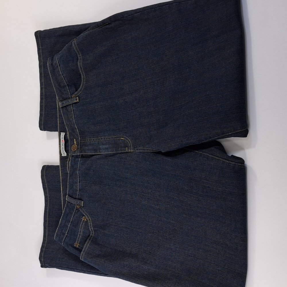Fashion🔺️Bug Moderately Curvy Dark Wash Wide Leg Blue Jeans Size 22W - Picture 6 of 17